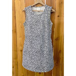 Serra Sleeveless Sheath Black and White Animal Print Knit Dress (Size Medium)